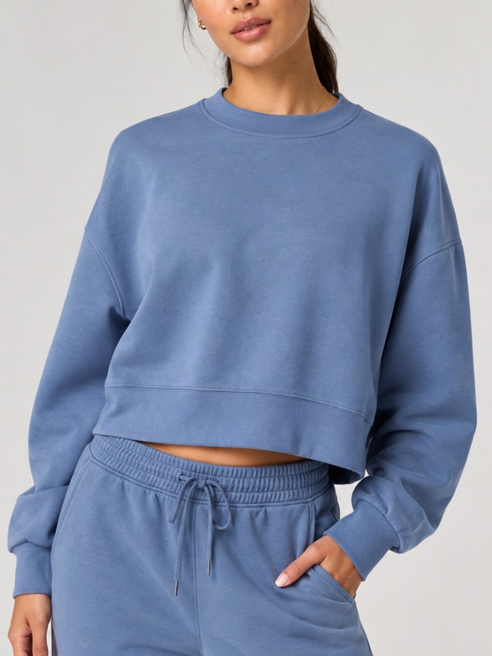 Lululemon Softstreme Perfectly Oversized Cropped Crew Crater Blue 4